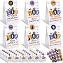 Dunzoom 36 Set Halloween Treats Bags with stickers halloween paper bags for Candy with Stickers Trick or Treating Party Favors Mini Gift Supplies for Treats Snacks Favors Goodie Party