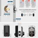 TEEHO TE002 Fingerprint Door Lock - Keyless Entry Electronic Keypad Deadbolt with 2 Backup Keys - Auto Lock - Easy Installation - Smart Locks for Front Door - Oil-Rubbed Bronze
