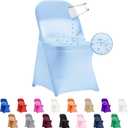 36 PCS Waterproof Stretch Spandex Folding Chair Covers, Dining Room Chair Slipcovers Protector for Wedding, Banquet, Party, Holidays, Celebration and DecorationBlue Mist