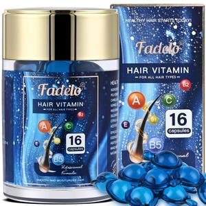 Hair Oil Capluse for Frizzy & Dry Hair, Keratin Styling with Argan, Jojoba & Avocado Oils - No Rinse Serum with Vitamin A C E and Pro B5, 16pcs