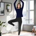 Oakgarden 4 Pack Women's Seamless Workout Shirts Long Sleeve Yoga Athletic Top Thumb Holes Raglan Crewneck Sports Running Tee (Large, Black, Bright Gray, White, Navy Blue)