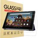 YINOVEEN 2 Pack Tempered Glass Screen Protector for Fire HD 10 Tablet 10.1 inch (9th/7th Generation, 2019/2017 Release), 2.5D Radian, 9H Hardness(Not Fit Fire HD 10 11th/13th Gen, 2021/2023)