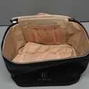 OCHEAL Makeup Bag, Multifunctional Make Up Bags with Zipper Pouch Large Compact Makeup Bag Organizer for Women Girls Cosmetics Toiletry Brushes Storage Makeup Case with Handle Divider-Black (001_Black with front pocket)