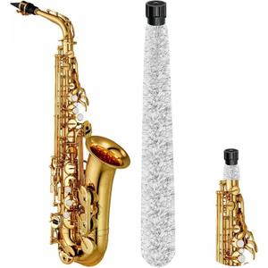 Alto Saxophone Cleaning Swab, Alto Sax Pad Saver Brush Cleaner, Ultra Absorbent Cotton Sax Cleaning & Care Kit, Suitable for Alto Sax, Length 21''