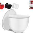 5 Quart Bowls for KitchenAid Mixer with Silicone Bowl Liners, For Food Prep in Home Kitchens, Wide-Temperature Durable Design with Storage Lids, Great for Home Cooks (white)