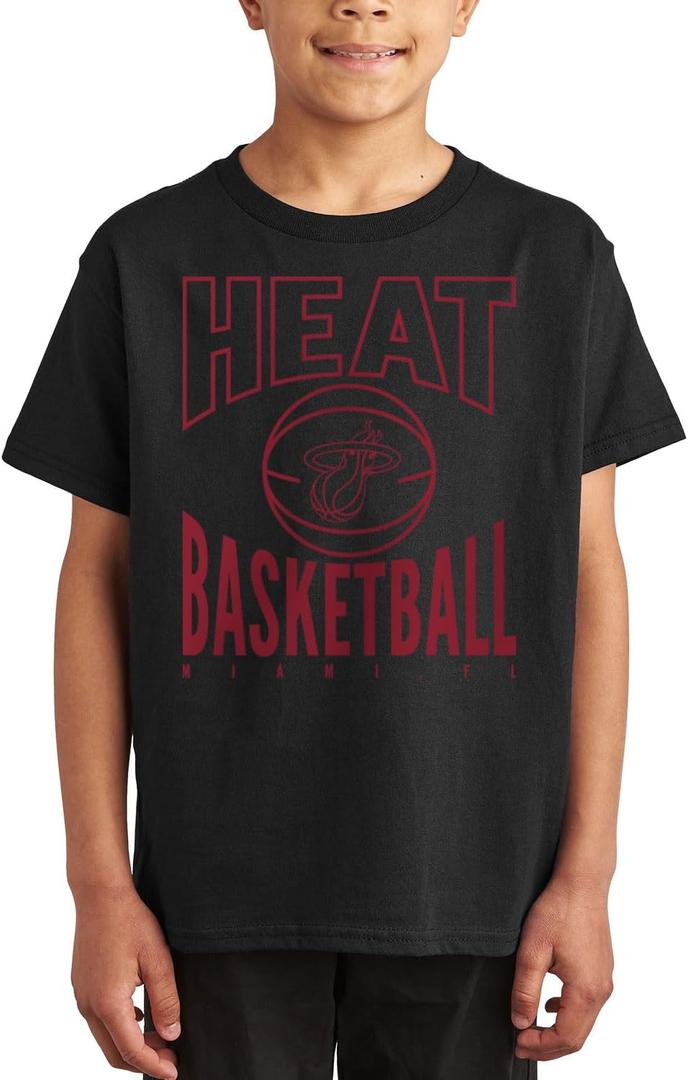 Junk Food NBA Team Basketball - Officially Licensed Kids Short Sleeve Fan T-Shirt for Boys & Girls (Large, Black)