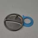 Avanchy Open Baby Plates with Suction – Stainless Steel Divided Plates for Toddlers, BPA-Free, Dishwasher Safe, Unbreakable, Non-Toxic, 100% Silicone Suction – Blue