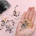 2 x 600 Pcs Safety Pins Assorted, 4 Sizes Large and Small Safety Pins for Clothes,Black Gold Silver Safety Pin Rust Resistant for Art,Crafts, Sewing and Jewelry Making