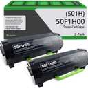 501H 50F1H00 Toner Cartridge High Yield (2-Pack) Compatible Replacement for Lexmark 50F1H00 Toner Cartridge Work with MS310dn MS410dn MS610dn MS312dn MS315dn MS415dn Printer (Black)