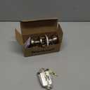 Kwikset Tylo Entry Door Knob with Lock and Key, Secure Keyed Handle Exterior, Front Entrance and Bedroom, Satin Nickel, Pick Resistant SmartKey Rekey Security and Microban (1 Pack)