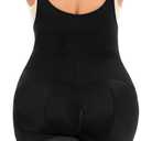Women's Plus Size Full Body Shaper Open-Bust Slimmer Seamless Tummy Control Shapewear Bodysuit (Black)