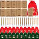 Epakh 20 Sets Christmas Christian Bulk Gifts for Women, Men Bible Verse Pens, Notebooks, Religious Scripture Ballpoint Pens, Journals Christmas Velvet Bag Church Inspirational Xmas Supplies(Classic)