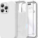 GONEZ Magnetic for iPhone 16 Pro Max Case, [Compatible with MagSafe] Anti-Scratch Microfiber Lining & Screen Protector, Silicone Camera Control, Shockproof Slim Phone Cover 6.9 inch, White