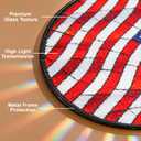 Stained Glass Window Hanging Suncatchers with Patriotic American Flag 12.6", Vibrant Glass Panel with Metal Chain for Home Decor Gift for Women Mother's Day, Birthday, Men, and Mom