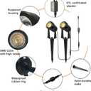 SUNTHIN Outdoor Landscape Lighting, 6 Pack Outdoor Spot Lights with Transformer for Yard, Plant, Lawn, Tree, Flags, House, Garden, Fence Use, IP65 Waterproof & Connectable