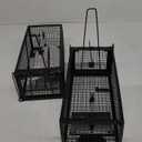 Pack of 2 Rat Traps Humane Live Mouse Vole Chipmunk Trap Cage for Indoors and Outdoors (Black)