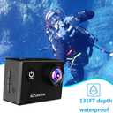 Xilecam Action Camera 1080P 30fps Sports Camera 40m/131ft Underwater Waterproof with 2 Batteries and Multi-Function Accessory