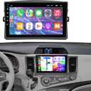 Android 14 Car Radio for Toyota Sienna 2004 2005 2006 2007 2008 2009 2010, 4+128GB 9 Inch IPS Touch Screen Sienna stereo with Wireless CarPlay & Android Auto, Bluetooth/WiFi/GPS/FM/SWC+Backup Camera