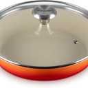 Le Creuset Enameled Cast Iron Signature Round Braiser with Glass Lid, 2.25 qt., Flame