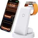 3 in 1 Charging Station for iPhone - Wireless Charger for Apple Products Multiple Devices - Charging Dock Stand for AirPods (for iPhone 17 16e 16 15 14 13 pro 12 11 X Max) (White)