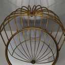 NIKKY HOME Makeup Organizer, Gold Perfume Organizer Trays for Dresser, Vintage Jewelry Tray Organizer with Double Layer, Metal Decorative Mirror Tray for Countertop Vanity and Bathroom