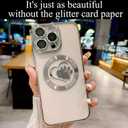 3 x Weonmov Compatible for iPhone 16 Pro Case Glitter Clear Paw Love Heart Compatible with MagSafe, Camera Lens Protection Soft Slim Thin Magnetic Bling Phone Case - Silver