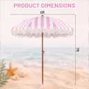 Sunnymove 6ft Boho Patio Umbrella with Fringe 7 ft Height