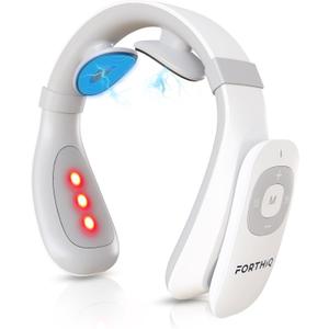 FORTHiQ Neck TENS Machine with Heat, Electric Neck Massager for Pain Relief, 15 Levels Deep Tissue Massage, Portable and Soothing