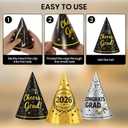 Graduation Decorations 2026, Class of 2026 Party Decorations Set with Banner, 2026 Balloons, Foil Curtains, Hats & Glasses, Black Gold Graduation Party Supplies for High School & College