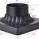 3 Inch Outdoor Post Light Base, Black Pier Mount Base, Universal Square Lamp Post Base, Heavy Duty Pole Mount Adapter for Exterior Garden Patio Driveway Yard Light Post, 1PK