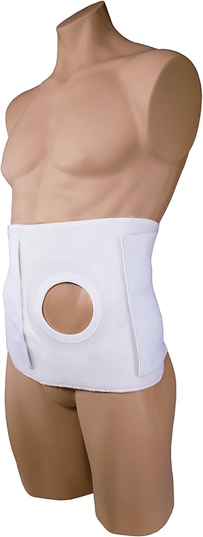 OTC Ostomy Abdominal Binder, Stoma Support, Hernia Colostomy, 9" Belt, 3" Opening Pad, X-Large