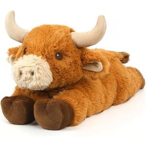 Cuckool Bull Stuffed Animals, Microwavable Stuffed Animals Adorable Fluffy Bull Plush for Warmth & Comfort, Heatable Coolable Lavender Scent Toys, Cute Soft Plushies Gift for Kids Boys Girls & Adults