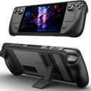 JSAUX Kickstand Case Compatible with Steam Deck/OLED, PC0105 Upgrade The Adjustable Angle Stand Steam Deck Cover TPU Protective Case, Shock-Absorption, Non-Slip and Anti-Scratch Design