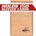 Monster Wooden Double Deck Box w Magnetic Lid & Security Band - Premium Holds 150 Sleeved Cards - Compatible with Yugioh, Commander Magic the Gathering MTG, Sports & Trading Card TCG Games, Gift (Red Oak)