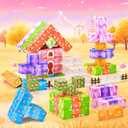 Magnetic Blocks 100PCS Magnetic Building Blocks for Kids, Candy Castle STEM Sensory Toys for Toddler,Christmas Birthday Gifts for Girls 4 5 6 7 8 Years Old