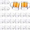 ZZYFGH Mini Beer Mugs, 1 Oz Clear Plastic Shot Glasses Beer Mug with Handles for Party (24 Pieces)