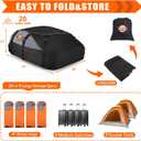 Sailnovo Rooftop Cargo Carrier Roof Bag, 20 Cubic feet Soft Waterproof Car Roof Bag fit Cars with/Without Rack, 6 Tie-Down Straps, 6 Door Hooks, Foldable Car Top Carrier for Road Trip Camping Travel