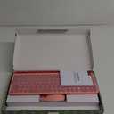 seenda Bluetooth Keyboard and Mouse for iPad, Multi-Device Bluetooth + 2.4G Wireless Round Key Cute Keyboard Mouse with Tablet Holder for MacBook/Windows Computer, iOS/Andriod Tablet Phone Coral Pink