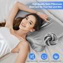 2 Pack Satin Pillowcase for Zelimun Cervical Pillow, Contour Pillow Case Cover, Smooth & Soft Pillowcase Cover with Zipper Grey
