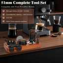 8 PCS Espresso Accessories Kit, 51mm Espresso Tamper Kit Coffee Tamper Set with Coffee Distributor, Espresso Tamping Station, WDT Tool, Dosing Funnel, Fits Delonghi 51mm Portafilter