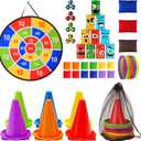 58PCS Carnival Games Combo Set, Dart Board Games Knock Down Can Games Bean Bag Toss Game Party Games Indoor Outdoor Birthday Party Games Fall Festival Field Day Games For Kids Adults Yard Games