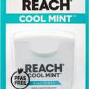 REACH Cool Mint Dental Floss, Fresh Mint, Plaque Remover for Teeth, Shred Resistant, Waxed, Easy on Gums & Teeth, Fresh Breath, Oral Care, PFAS Free, for Adults & Kids, 1 Pack, 55yd