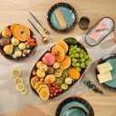 2 Piece Melamine Serving Tray, 19" Serving Food Platter for Entertaining,Dinnerware Sets,Serving Tray,Melamine Plates,Party, Meat, Dessert, Unbreakable, Dishwasher Safe, BPA Free (Oval Platter), Large