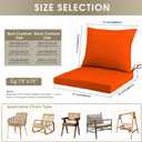 Outdoor Seat Cushion Set 19 x 19 In, Water-Resistant & Fade-Resistan, Patio Furniture Cushions with Removable Cover Deep Seat & Back Cushion with Handle and Adjustable Straps for Chair Sofa, 2 packs, 19*19*3+19*17inch, Orange