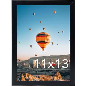 JCJMY 11x13 Picture Frame Black for Wall Hanging, Wall Mounting Horizontally or Vertically, 11 x 13 Wall Gallery Poster Photo Frame with Shatter Resistant Plexiglass, Black