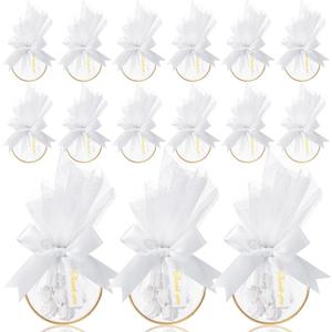 CPEGHDVM 50 Pcs 5.9 * 2.7in Wedding Favor Bags DIY Party Candy Favors Pouches Party Favors for Guests for Wedding Bridal Shower Baby Shower Birthday Party Decoration (White)