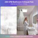 VallisCo Bathroom Exhaust Fan with Light, Bluetooth Speaker, Odor & Humidity Sensors, 230 CFM Quiet Ceiling Fan with 3 Dynamic RGB Lighting, 3CCT - Remote App Control - Compatible with Alexa, Pro