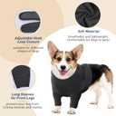 IDOMIK Dog Recovery Suit for Front Legs, Adjustable Dog Leg Sleeves to Stop Licking, Dogs Elbow Braces Protector for Leg Injuries Shoulder Wound, Cone Collar Alternatives, Black, Small