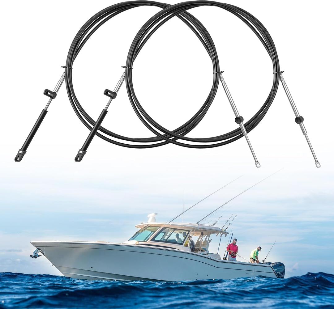 GEN 1 Boat Outboard Throttle and Shift Control Cables, 33C Remote Cable Replacement, Compatible with Mercury, MerCruiser, Mariner, Force Motor Engines, Replace CC179 Series (2PCS)