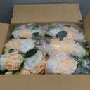 Hotop 12 Pcs Artificial Rose Flower Balls for Centerpieces, Silk Roses Kissing Balls Romantic Faux Floral Arrangements for Engagement Wedding Home Decor (Champagne,White)